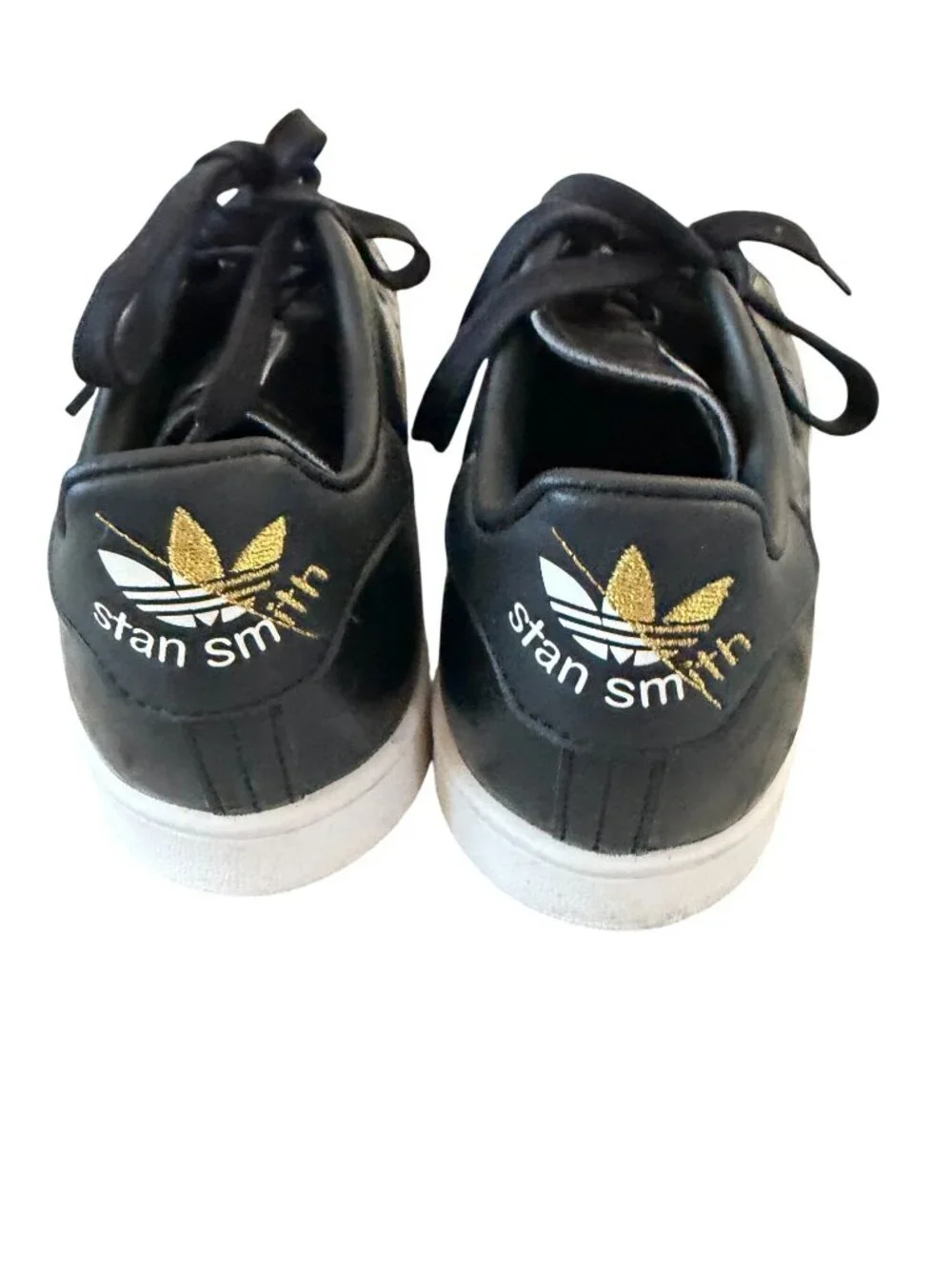 ADIDAS Women's Stan Smith Black Leather Sneakers Size 6